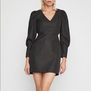 BCBG Max Azria Black Puff Sleeve Mini Cocktail Dress